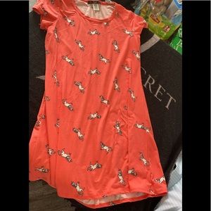 Unicorn print T-shirt pink dress never worn